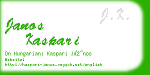 janos kaspari business card